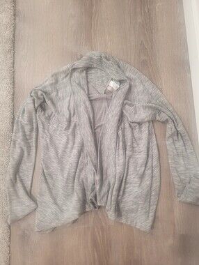 Womens ATHLETA Size S Light Gray Open-Front Women's Sweater Cardigan